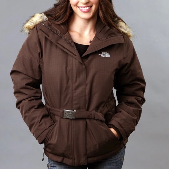 The North Face Jackets & Blazers - THE NORTH FACE Womens Brown Greenland Belted Goose Down Puffer Winter Jacket